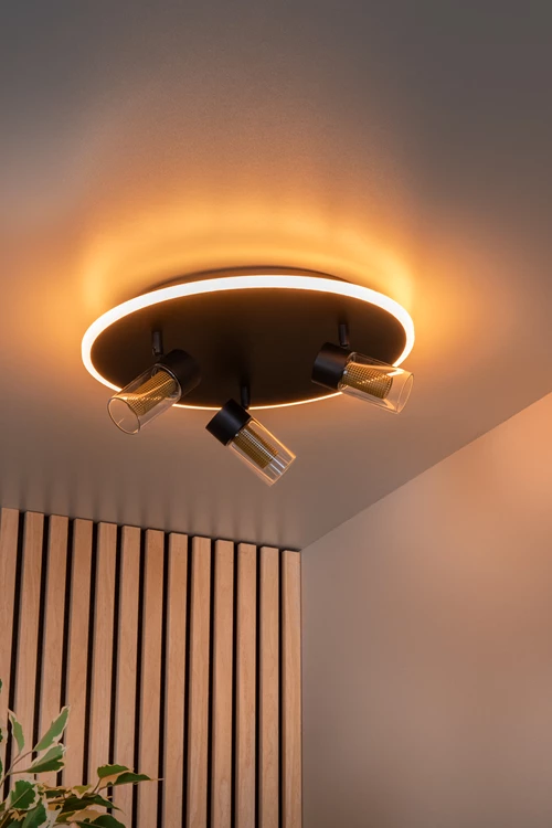 Lucide EVERINA - Deckenleuchte - Ø 40 cm - LED Dim. - CCT - 2200K/6500K - Schwarz | Essential - Atmosphäre 2